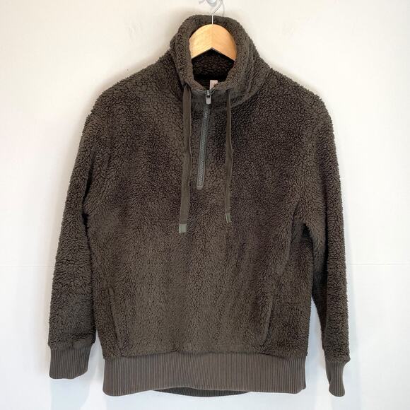 Athleta Talus Sherpa Half Zip in Olive Green - size XS - Picture 5 of 11